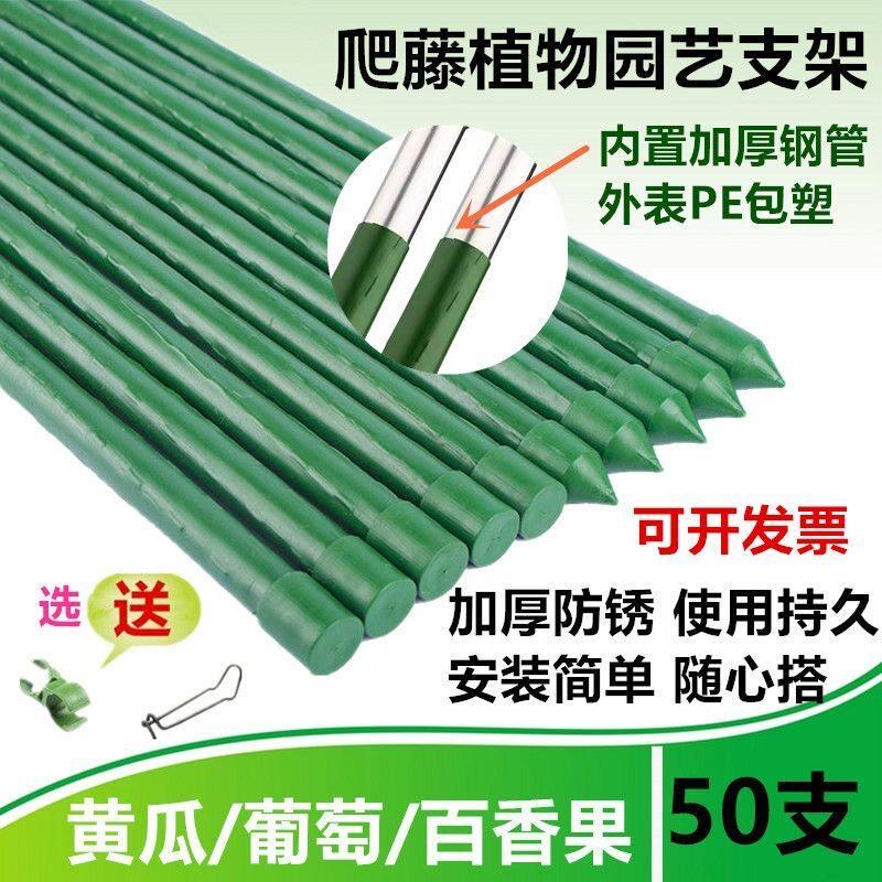 棚架杆植物支架园艺包塑钢管黄瓜番茄丝瓜支架爬藤杆包塑支搭架杆