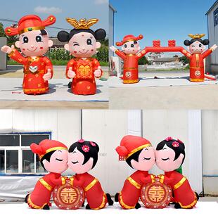 彩虹门气拱门 婚庆 欧式 新款婚期彩虹门 气模人偶 充气小人包邮
