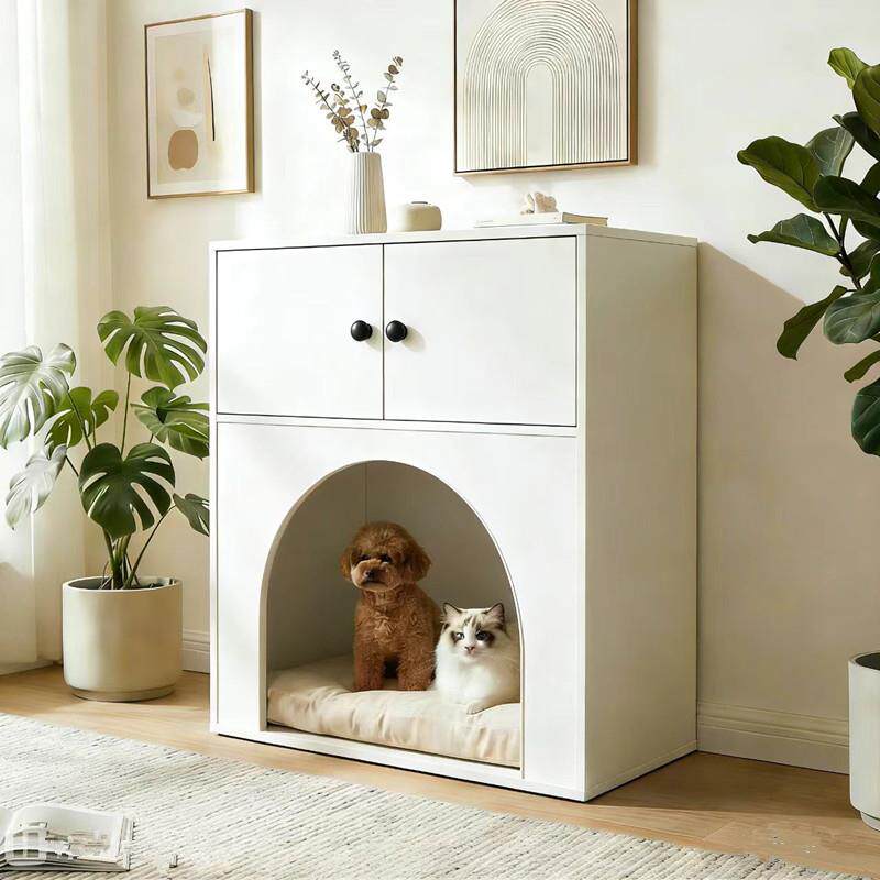 猫狗一体柜实木宠物用品猫狗窝柜子宠物豪华别墅室内猫狗屋可定制