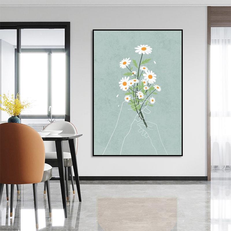 .北欧装饰画文艺温馨玄关过道挂画卧室装饰画少女花卉人物床头画图片