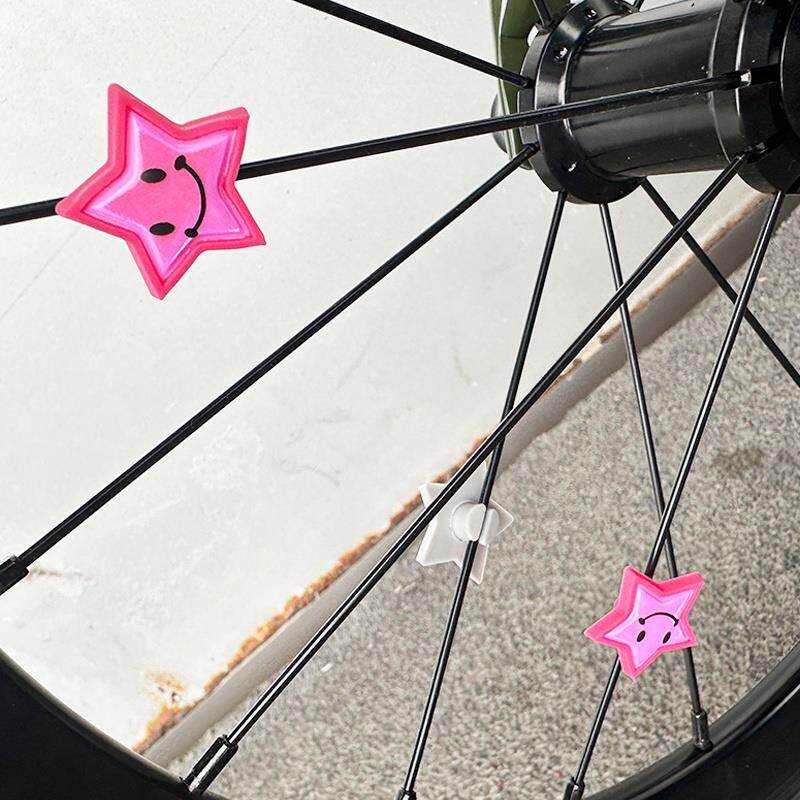 自行车装饰车轮星星反光贴片小配件贴纸可爱儿童车公路车改装反光