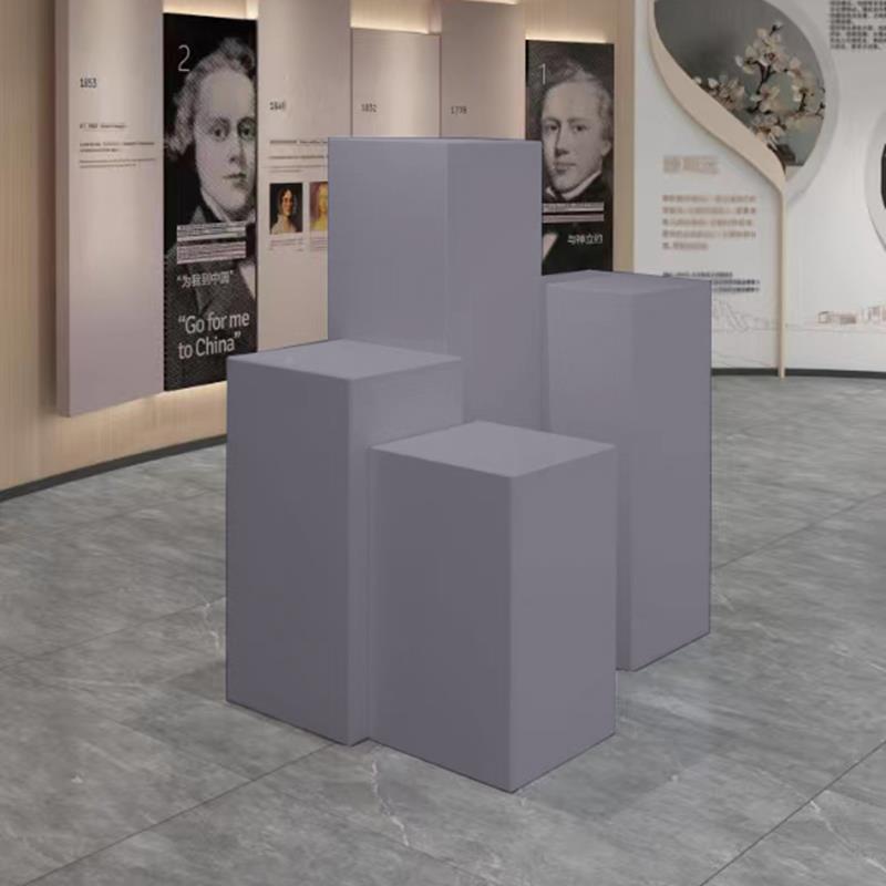 灰色展示台模特地台底座长方形木质烤漆橱窗立柱展台陈列增高摆台