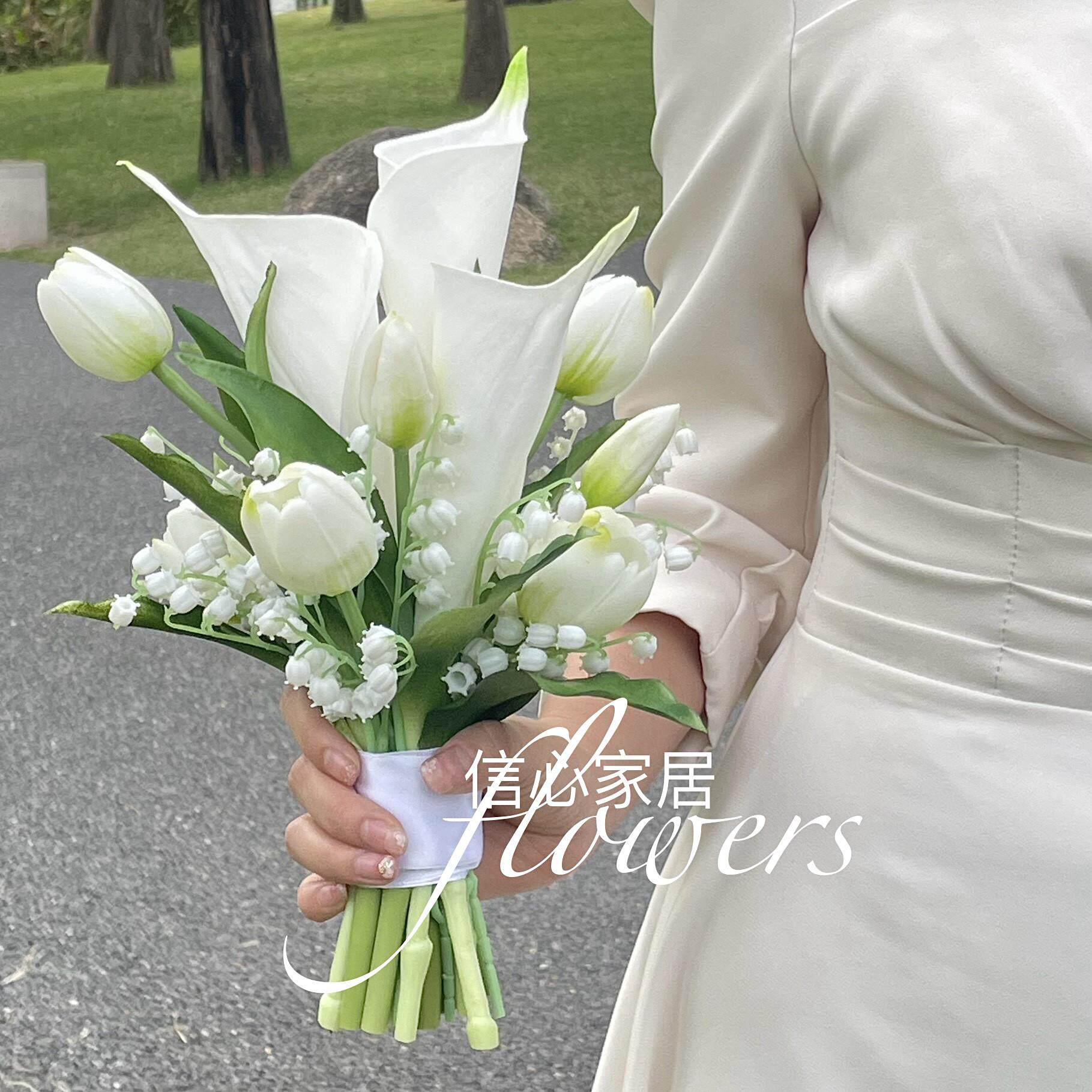 ins 小清新森系婚纱摄影道具韩式结婚领证户外拍照仿真新娘手捧花