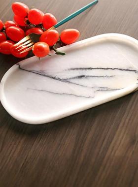 简约手饰珠宝天然大理石轻奢极简托盘钥匙托盘置物盘摆件收纳装饰