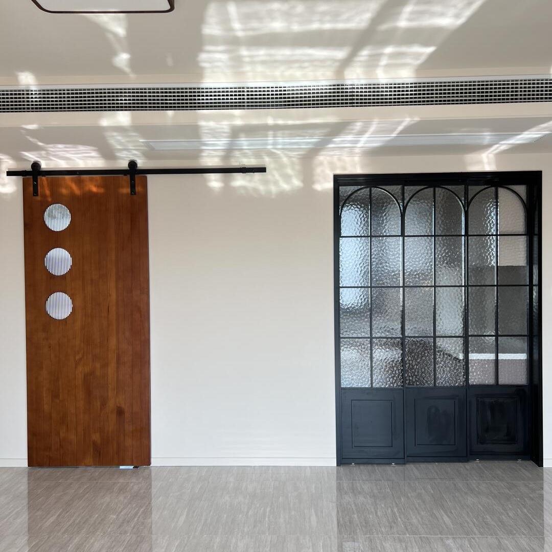 谷仓门书架门实木吊轮门化妆室移门无下轨幽灵门厨房拉门隐形门
