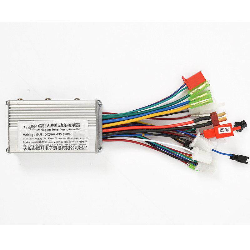 24V3648V250W350W锂电池电动车控制器自行车折叠车直流无刷控制器