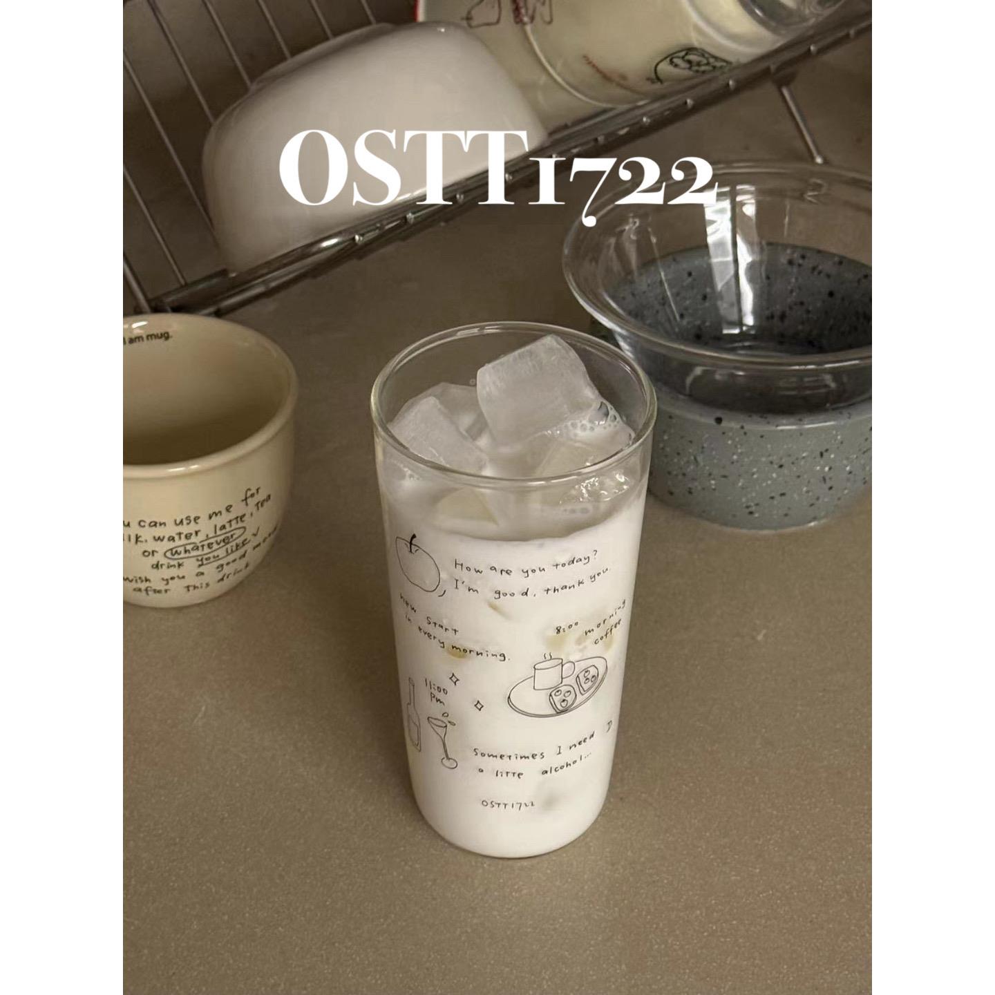 〈Good Day玻璃杯〉OSTT1722原创ins耐冷耐热清透高硼硅咖啡牛奶