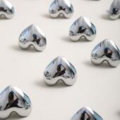 原创设计爱心形高端实心纯黄铜银色电镀不褪色法式 家俱抽屉小拉手