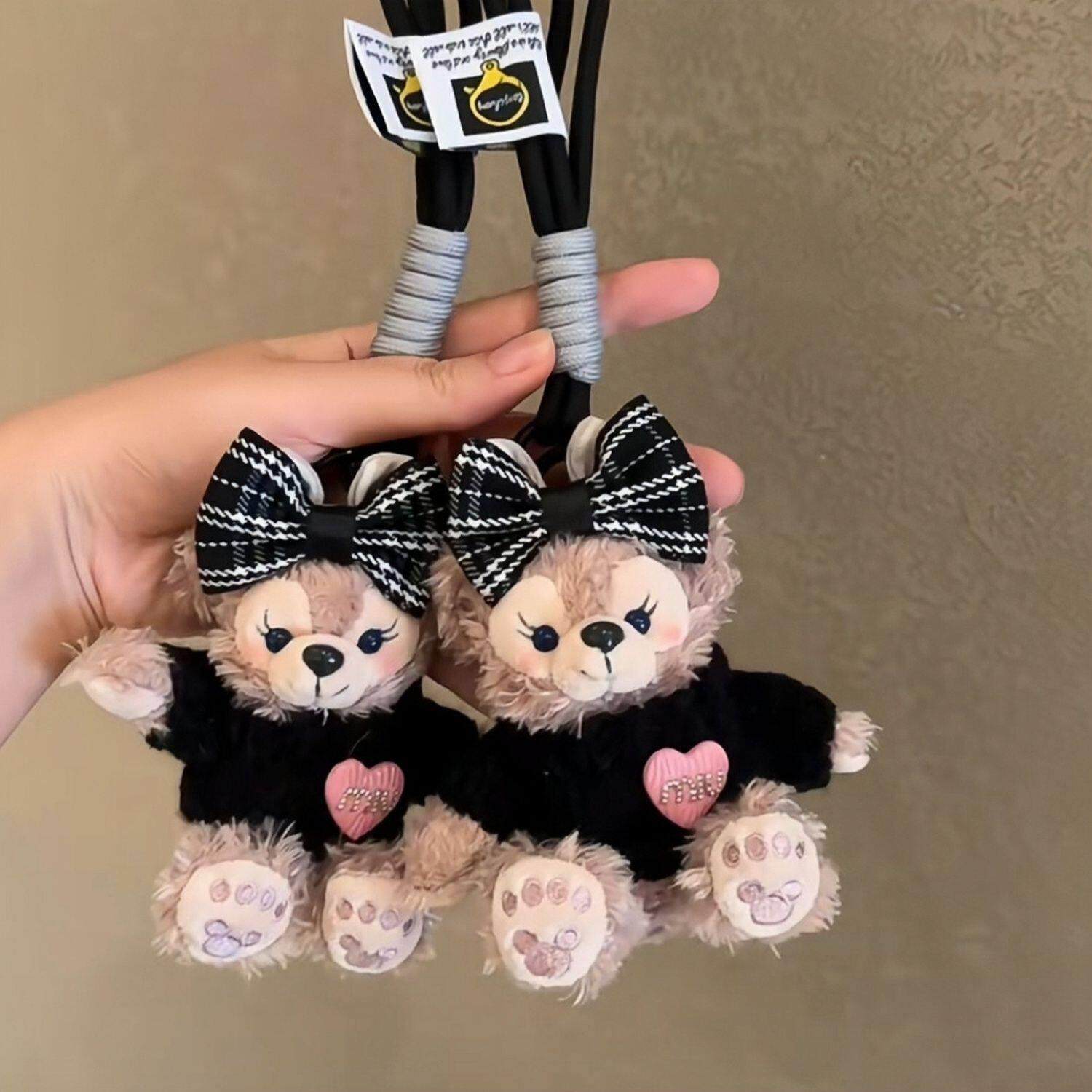 甜酷女孩雪莉玫包包挂件达菲熊汽车钥匙扣挂饰毛绒玩偶车挂礼物