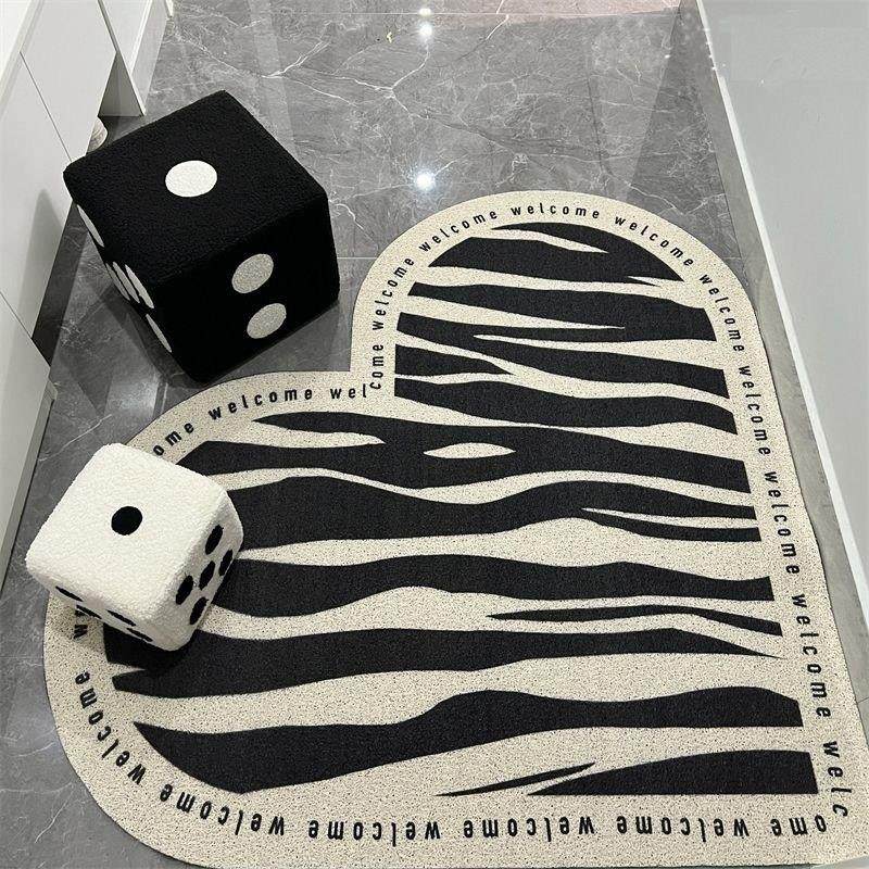 小红书同款心形丝圈入户地垫进门玄关耐脏脚垫家用简约大门口地毯,居家布艺,家用脚垫,淘宝优惠券,粉丝福利购,淘宝优惠卷