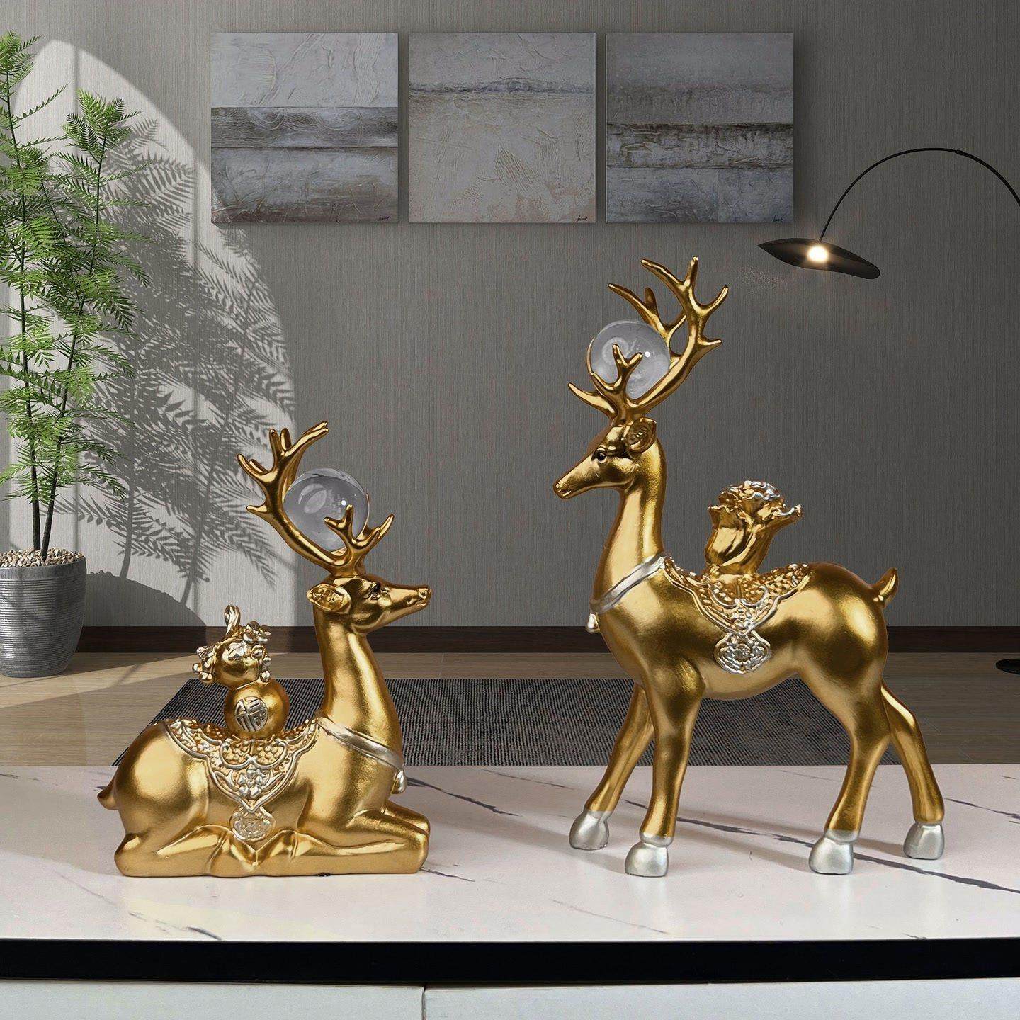 新中式福鹿工艺品高档家居酒柜电视柜摆件,家居饰品,桌面摆件,淘宝优惠券,粉丝福利购,淘宝优惠卷