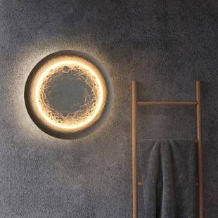 户外壁灯防水庭院花园侘寂风别墅墙面装饰室外月牙月亮陨石月球灯