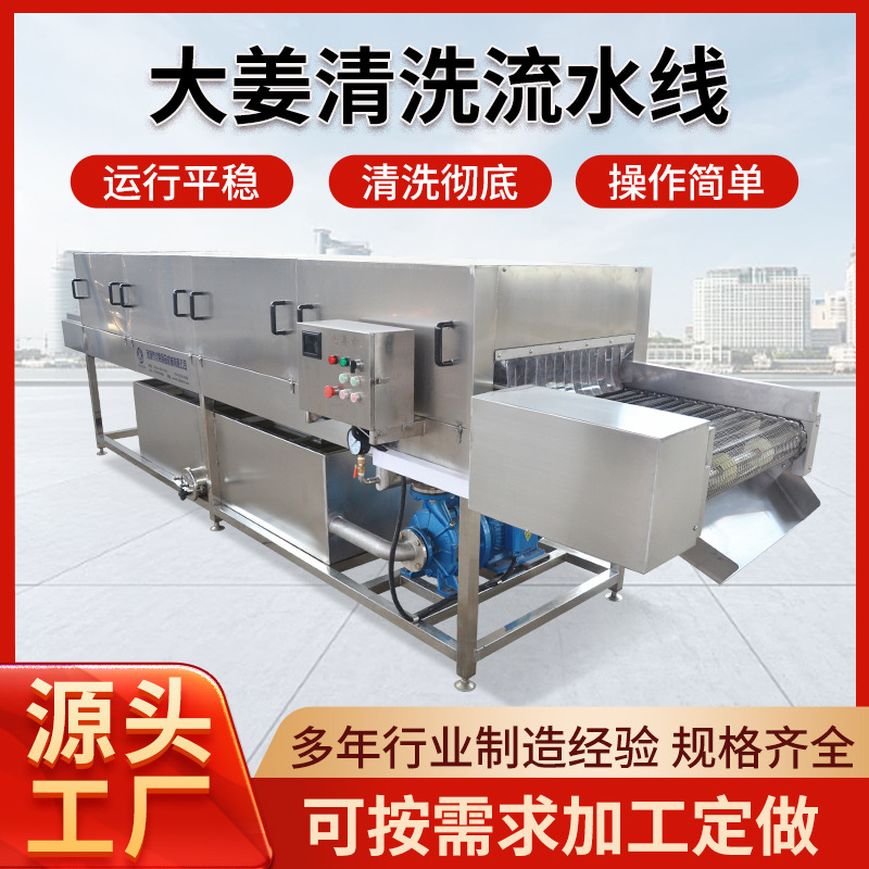 大姜清洗机 大姜去泥清洗机 全自动不锈钢大姜专用清洗流水线