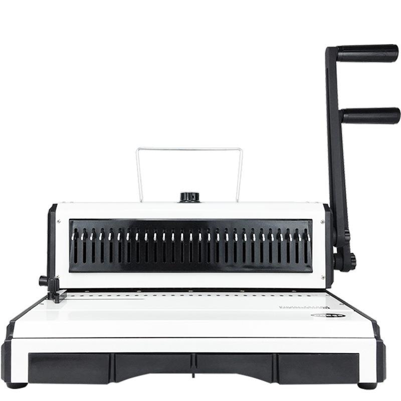 T970ER铁圈装订机重型双线圈装订机27孔全抽刀2:1圆孔台历打孔机