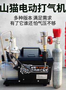 山猫电动高压打气机40mpa 高压打气机30mpa 小型单缸水冷打气机筒