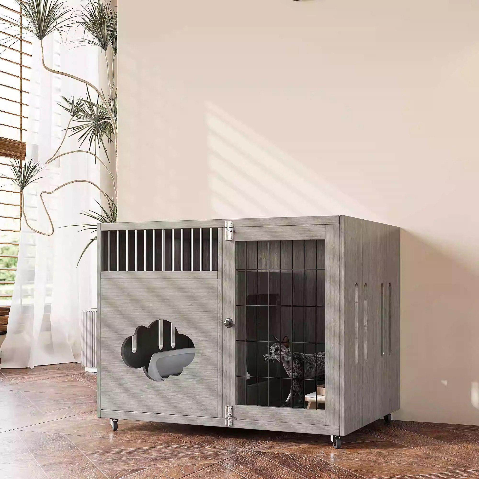 猫别墅猫屋家用室内大猫笼子室内猫笼猫厕一体猫窝猫舍实木猫柜子,宠物/宠物食品及用品,猫笼子/猫别墅,淘宝优惠券,粉丝福利购,淘宝优惠卷