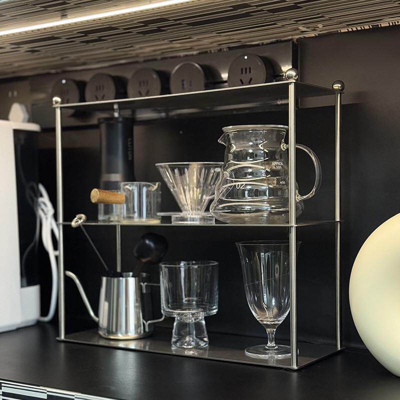 不锈钢储物架桌面展示架条储物杯货架多层储物架水杯香水展示架