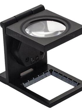 折叠式全金属黑色烤漆两个LED灯照布镜刻度检布放大镜1料经纬密度