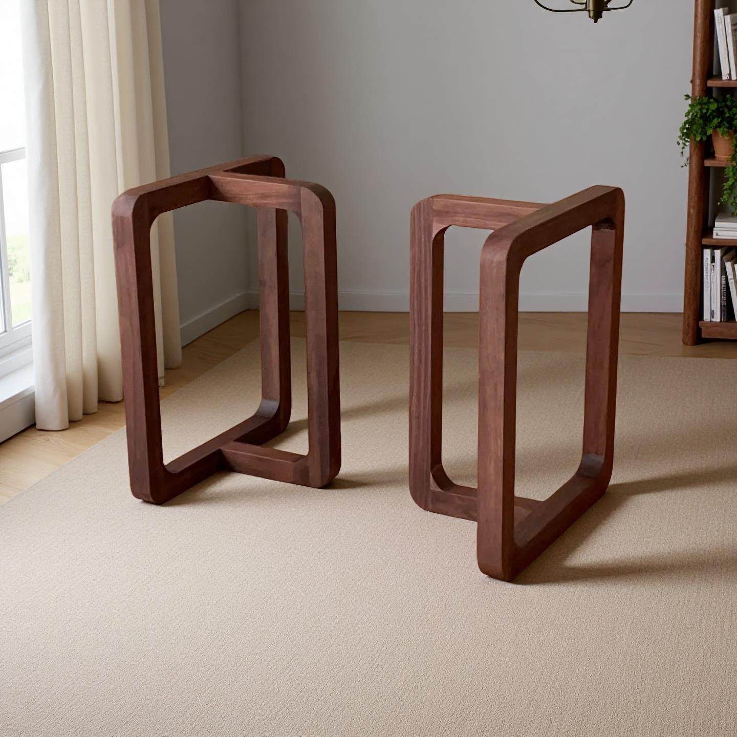 北美黑胡桃实木桌腿天然木纹茶书桌餐桌支架传统榫卯结构稳固耐用