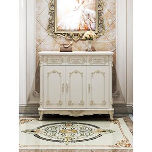 欧式鞋柜门道家居大容量入口储物柜鞋柜一体门实木客厅鞋柜