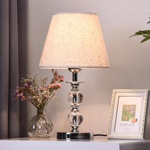 北欧式水晶台灯卧室床头灯温馨浪漫现代简约家用触摸感应调光台灯