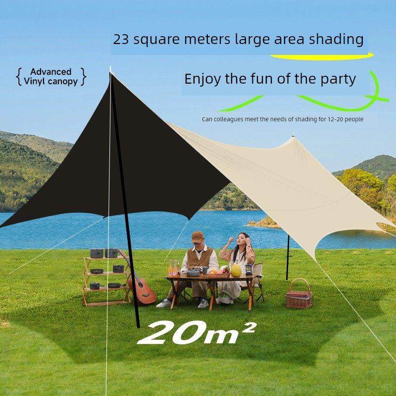 户外加厚乙烯基篷野营风格设备防晒大篷蝴蝶野营风格野餐篷帐篷