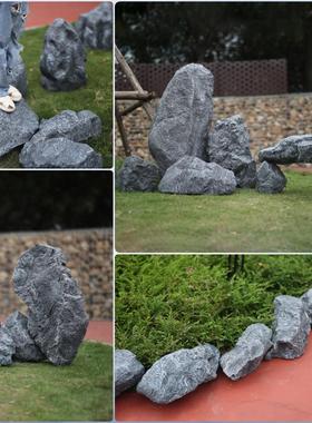 室内外干景观装饰黑山石庭院溪破损石舞台人造假石景观摄影道具