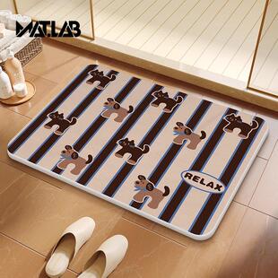 硬硅藻土地垫卫生间门口吸水垫硅藻泥浴室防滑垫子家用速干脚垫