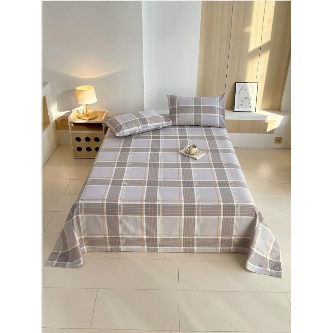 a类全棉上海老式粗布床单单件纯棉100全棉加厚新款国民条纹格子