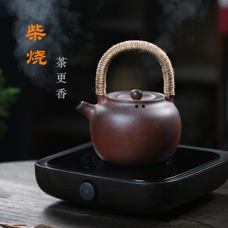 可明火电陶炉围聚煮茶养生紫砂柴烧提梁单壶耐高温家用户外办公室