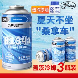 盖茨汽车空调制冷剂r134a环保雪种车用冷媒氟利昂干 干冰通用3瓶