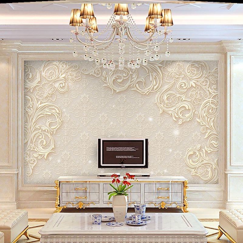 欧式客厅影视墙大气电视q背景墙壁纸3d立体现代简约浮雕奢华装饰8