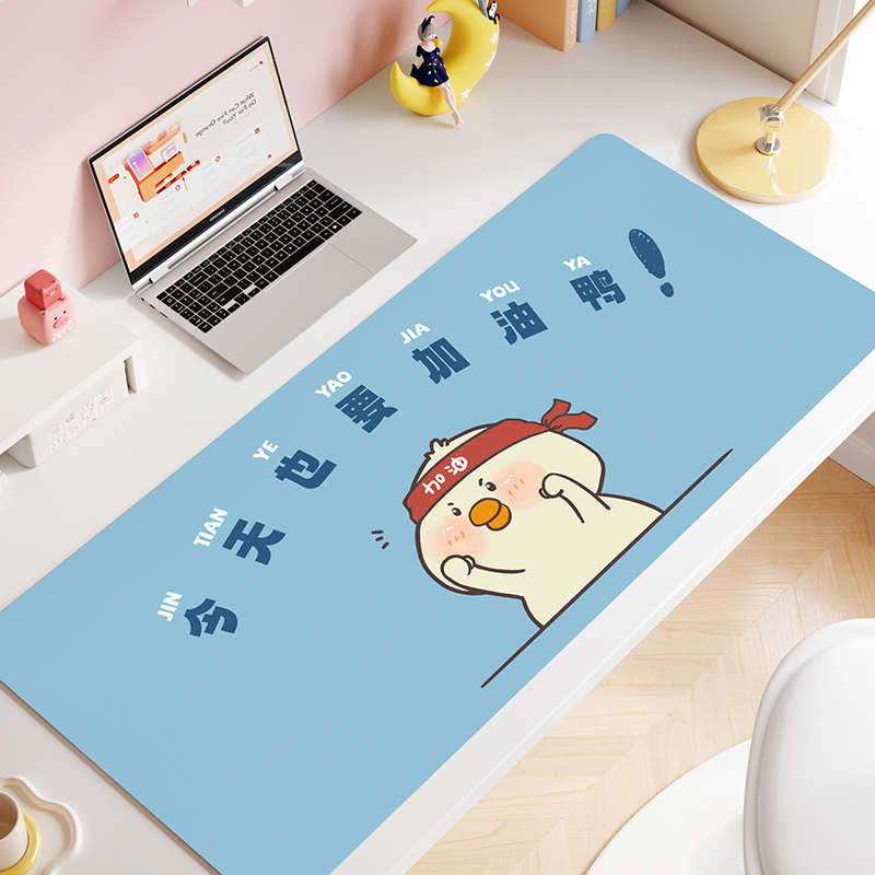 可爱桌面定制大号学习超s皮革键盘书桌鼠标垫办公室垫家用电脑垫