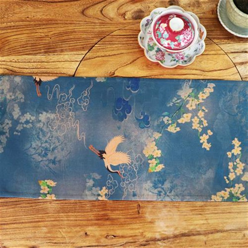 茶席新中式禅意大桌布锦缎布艺功夫茶具配件茶桌茶盘桌.旗茶垫茶