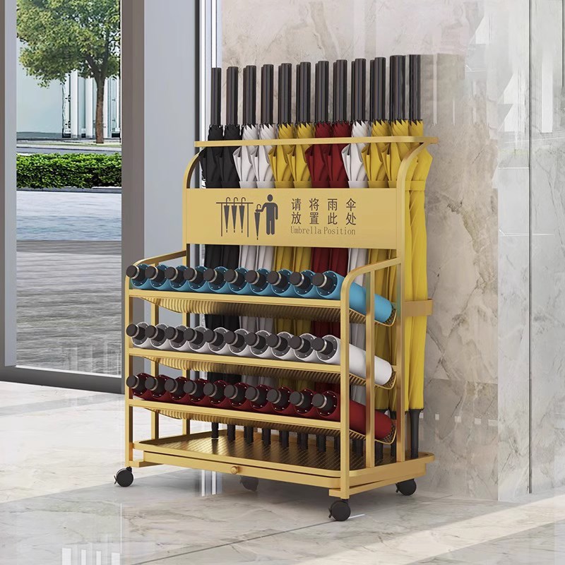 雨伞架收纳层架酒店大堂公司大容量商用雨伞存放置物架门口沥水伞