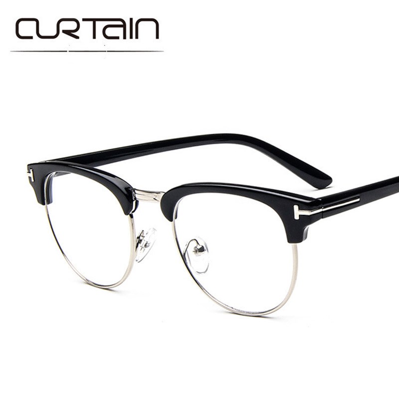 近视眼镜男女眼镜框半框t眼镜架金属百搭平光眼睛框配成品近视镜