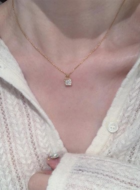 个性创意925银冷淡风镶钻小锁头锁扣设计项链简约锁骨链女2024夏