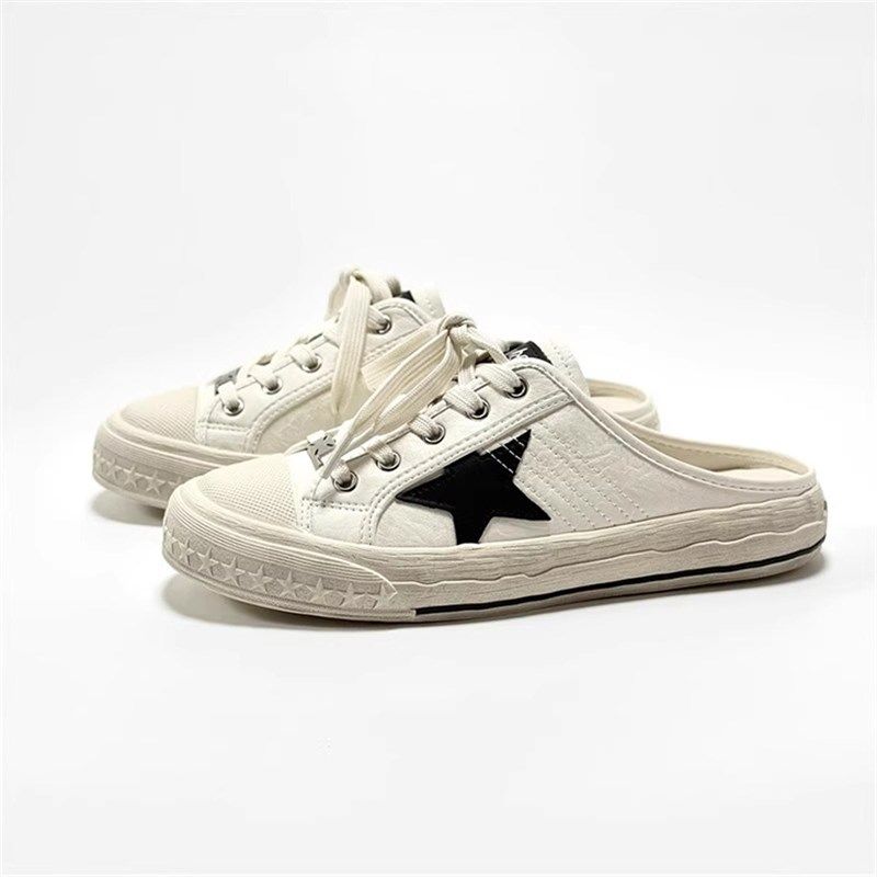 网红复古脏脏包头半拖鞋女夏外穿平底百搭无后跟小白鞋懒人凉拖鞋,女鞋,包头拖,淘宝优惠券,粉丝福利购,淘宝优惠卷