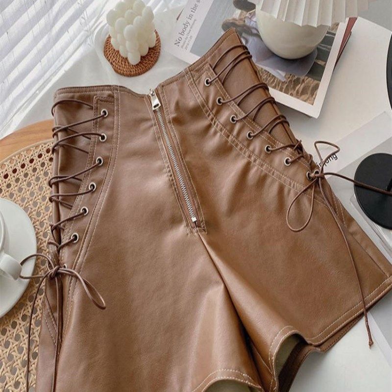 女童皮短秋冬新款2024版pu皮松紧半拉炼高腰抽绳休闲靴,童装/婴儿装/亲子装,裤子,淘宝优惠券,粉丝福利购,淘宝优惠卷