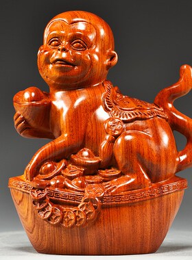 花梨木雕十二生肖摆件一套实木质鼠牛虎兔龙蛇马羊猴鸡狗猪工艺品