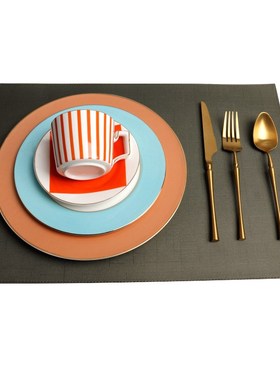 样板房西餐盘装饰品餐桌摆设西餐具套装摆件陶瓷餐盘软装现代简约