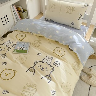 大学生宿舍床上用品三件套100全棉纯棉床单被套床垫单人床六件套