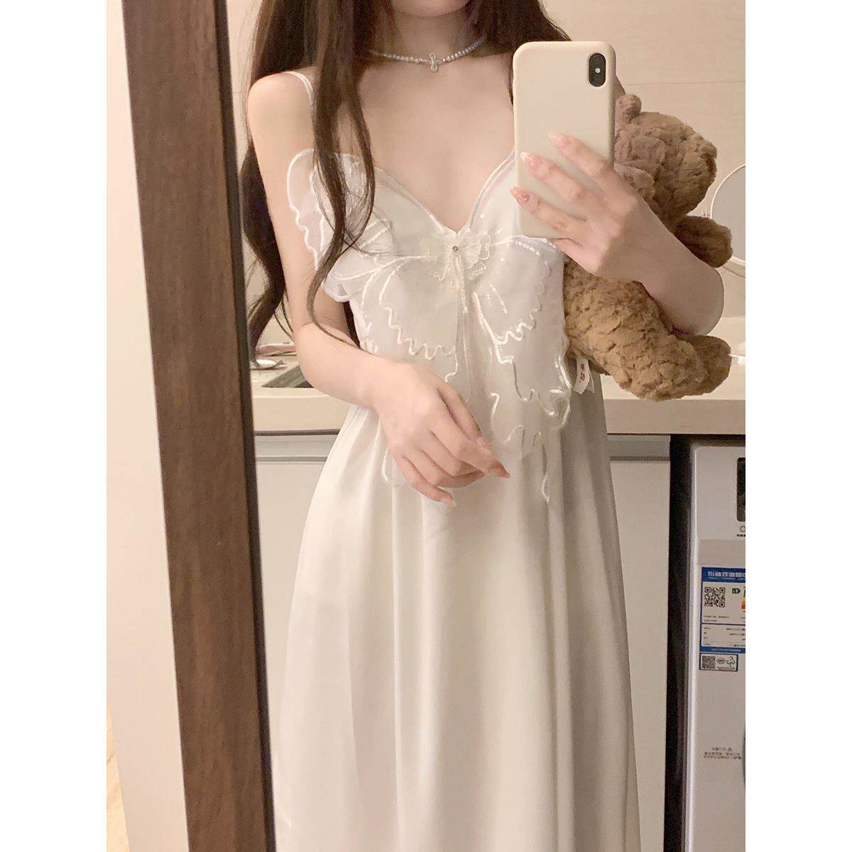 纯欲少女吊带睡裙夏季女款2026新款缎面冰丝睡衣夏天家居服长裙夏