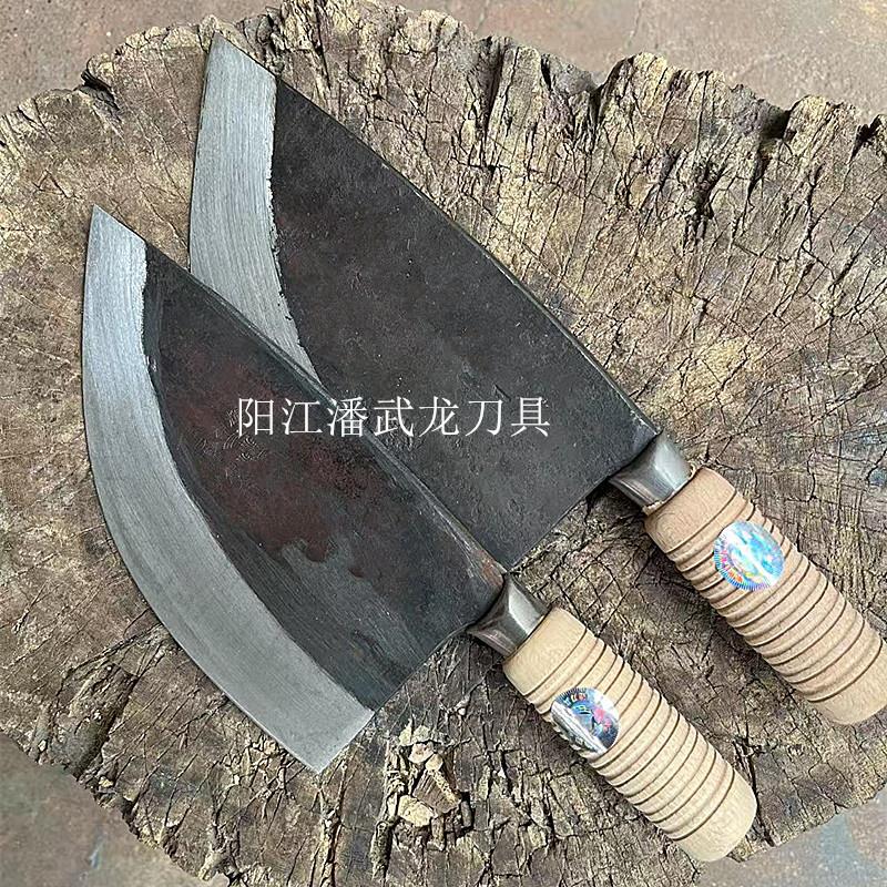 锋利弹簧钢纯手工锻打砍骨刀斩切刀切片刀中式刀锰钢家用铁菜刀