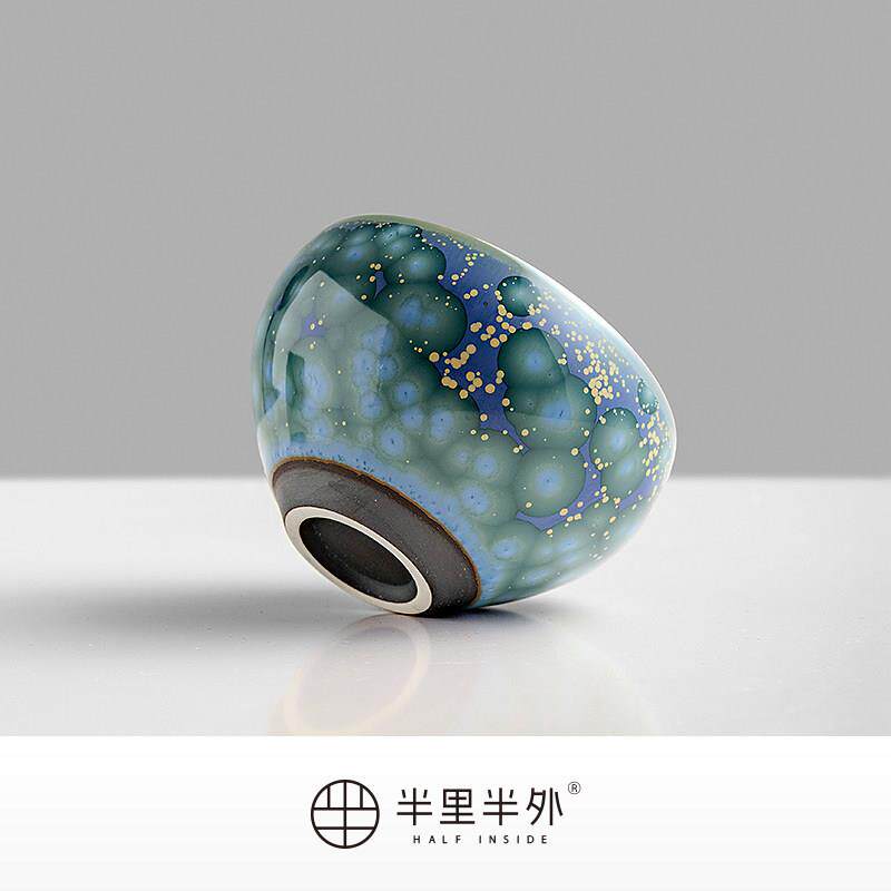 「斑斓」150ML高温窑变结晶大容量缸杯主人杯功夫茶男款陶瓷茶盏