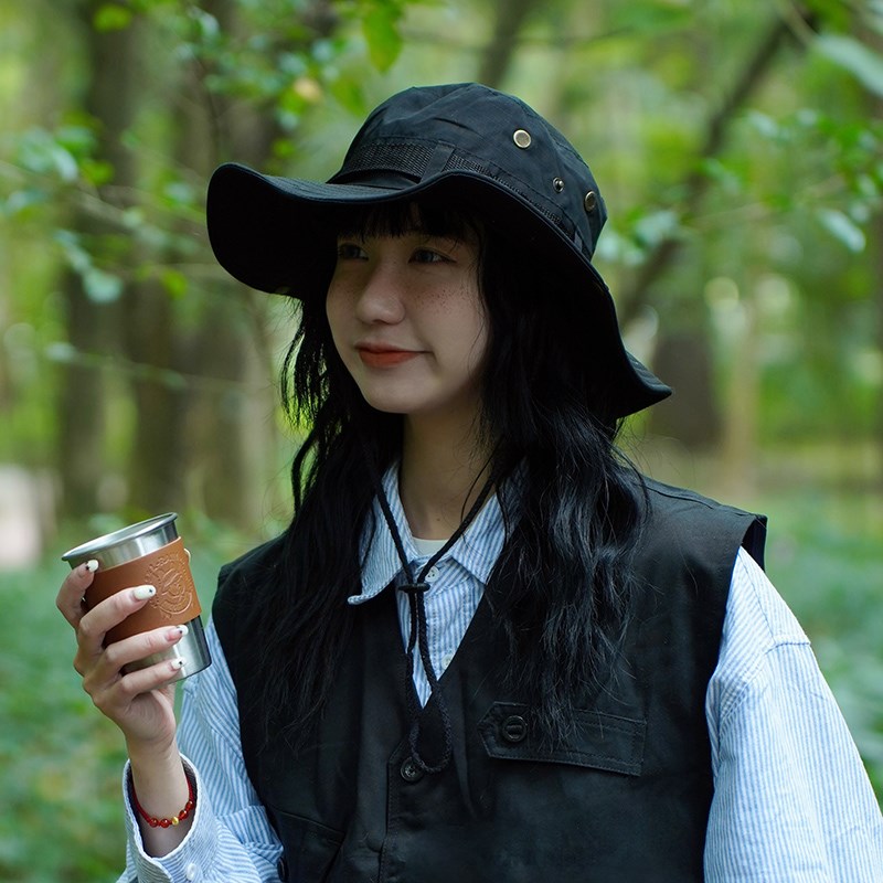渔夫帽子女夏季户外登山遮阳帽防晒F帽露营徒步钓鱼西部牛仔帽子