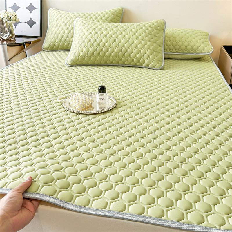 高端乳胶凉席三件套冰丝夏凉床垫床笠款可水洗空调软席子夏季夏天