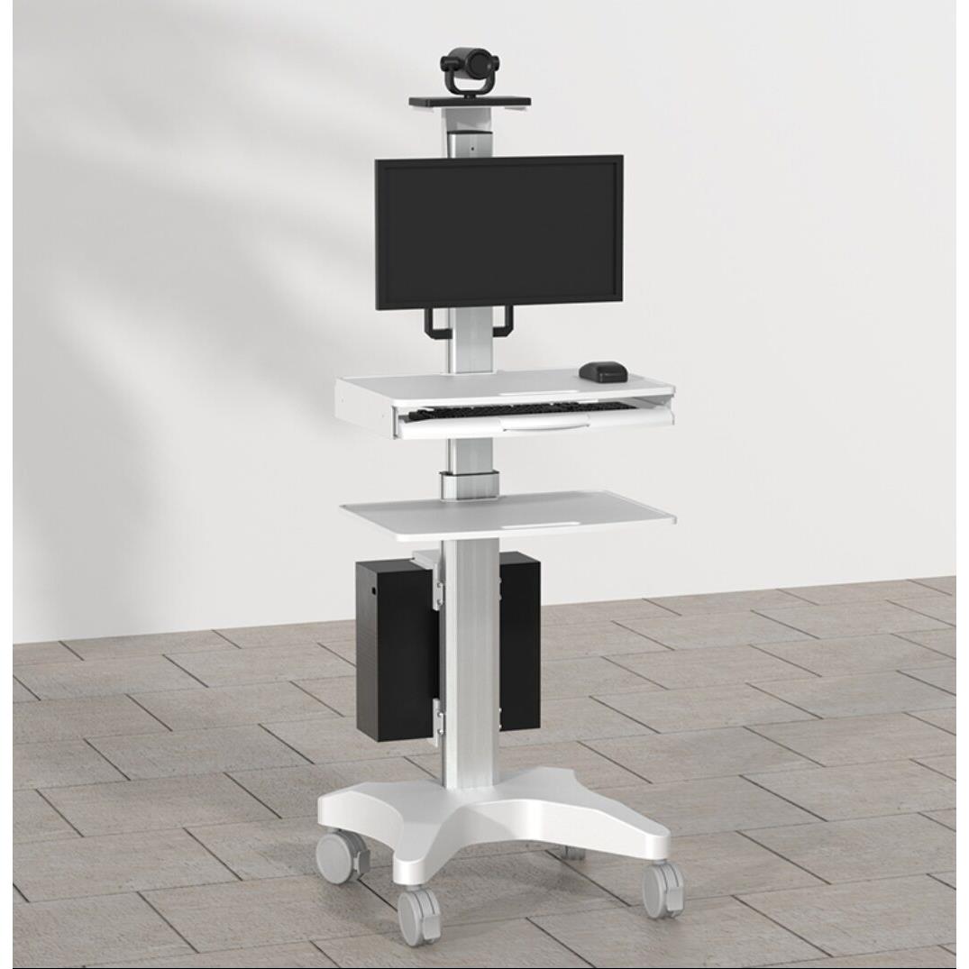 医疗设备移动工作站落地显示器单屏双屏支架数据中心KVM检修推车