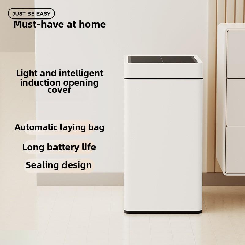 30L不锈钢智能传感器家用垃圾桶21L厨房，客厅，浴室，大型充电模