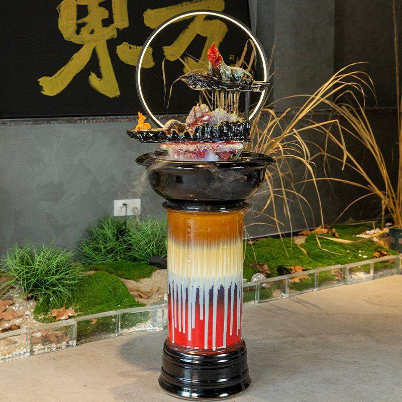 景德镇陶瓷招财聚宝盆中式开 业礼物流水摆件循环水公司店铺风水,家居饰品,流水摆件,淘宝优惠券,粉丝福利购,淘宝优惠卷